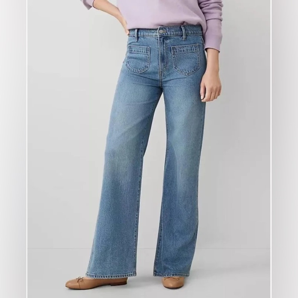 Ann Taylor Blue Flare & Wide Leg Jeans